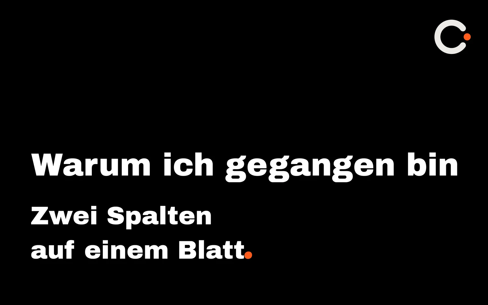 Gastbeitrag für compound os: Warum ich gegangen bin